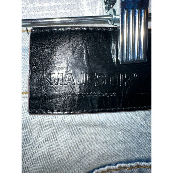 MAJESTIK mens stacked ripped paint splatter jeans Size 30 x 32 - Picture 4 of 4